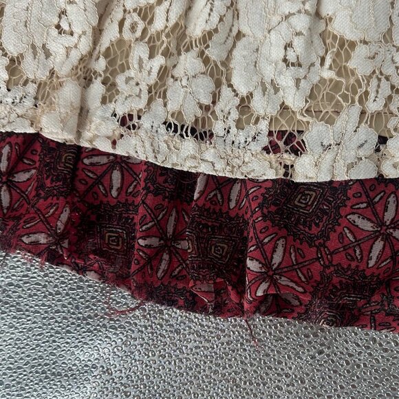 Mi Ami Vintage Inspired  Embroidered Lace Boho Dress Beige   XXS - Picture 6 of 6